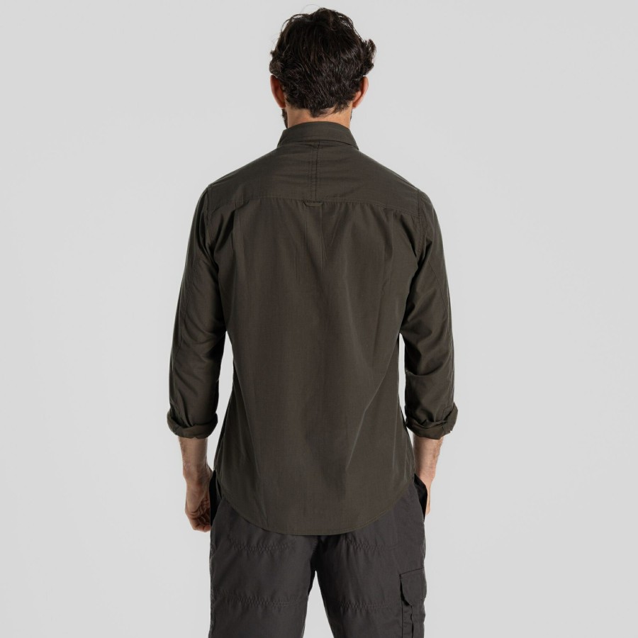 Mens Craghoppers Long Sleeve | Men'S Kiwi Long Sleeved Shirt - Woodland Green