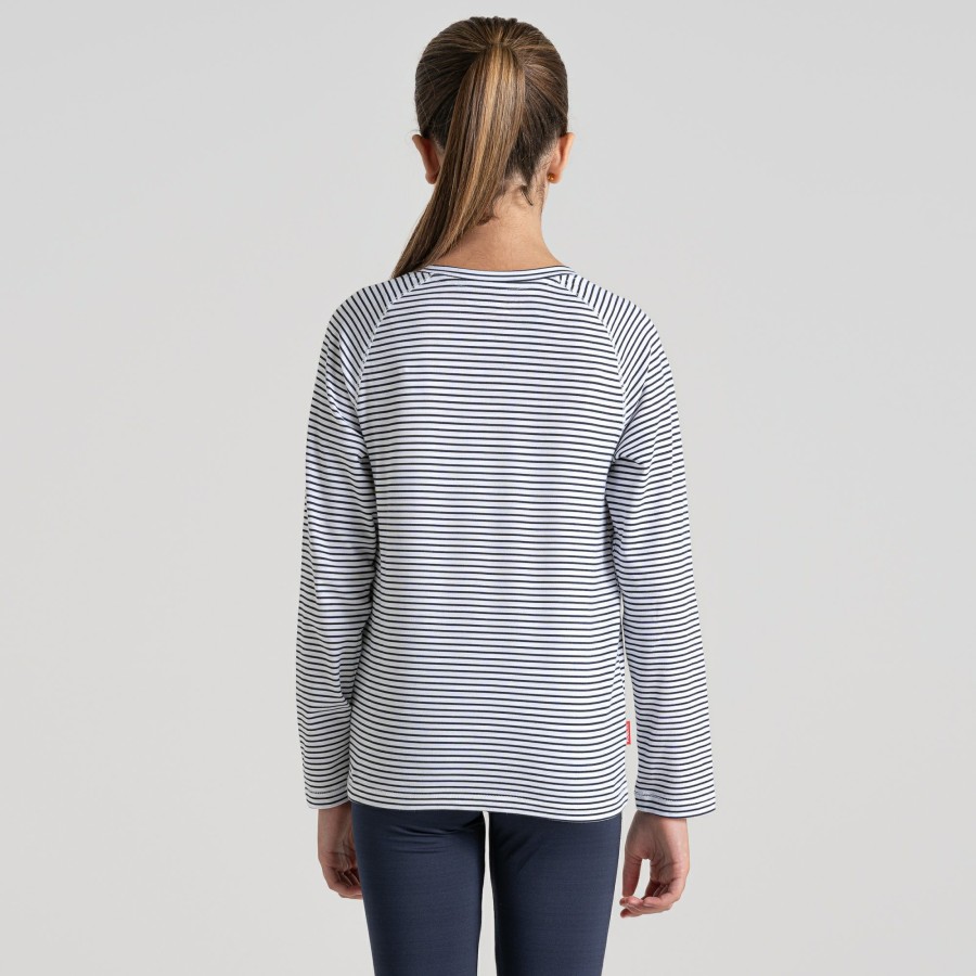 Kids Craghoppers Long Sleeve | Kid'S Nosilife Paola Long Sleeved T-Shirt - Blue Navy Stripe