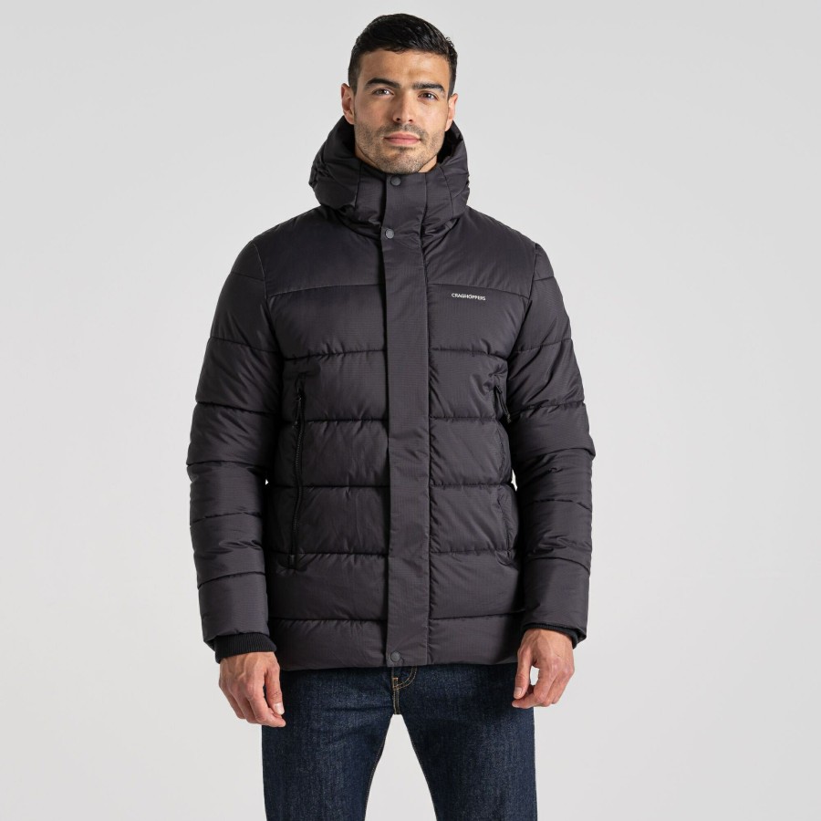 Mens Craghoppers Insulated Jackets | Men'S Sutherland Insulated Hooded Jacket - Black