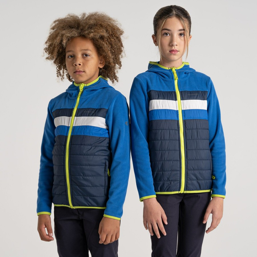 Kids Craghoppers Insulated Jackets | Kid'S Brady Hybrid Jacket - Bolt Blue / Blue Navy