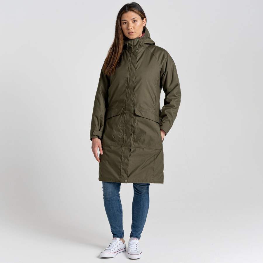 Womens Craghoppers Insulated Jackets | Women'S Caithness Waterproof Jacket - Wild Olive