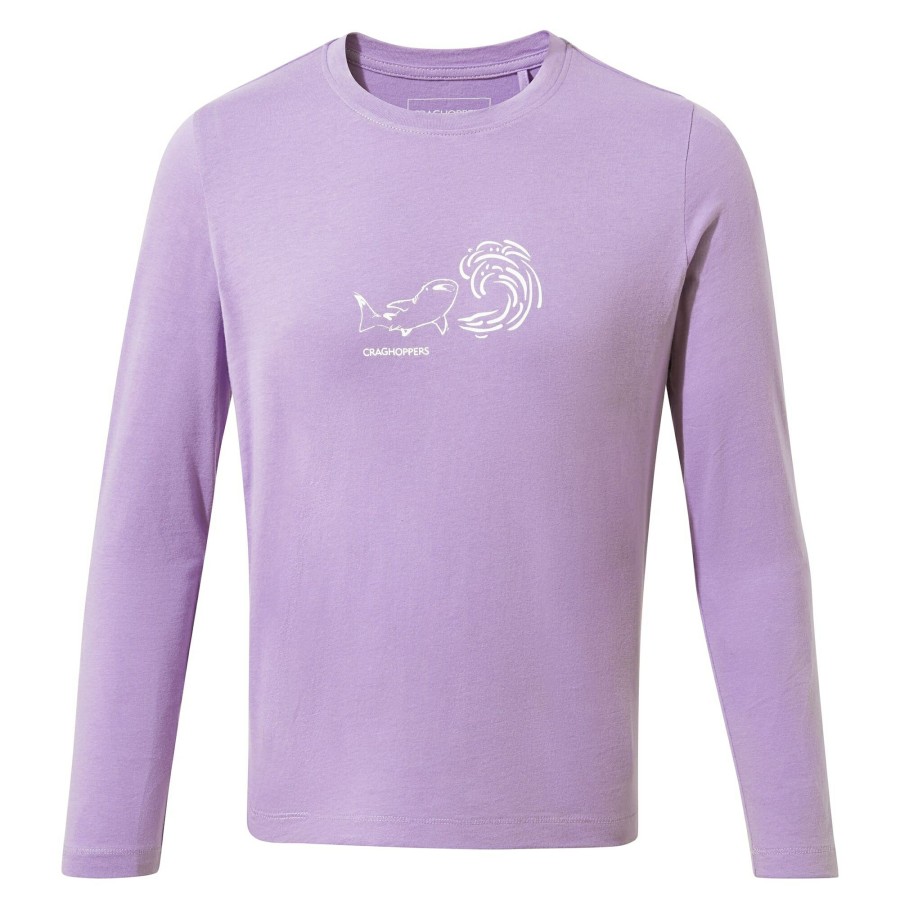 Kids Craghoppers Long Sleeve | Kid'S Bates Long Sleeved T-Shirt - Purple Haze Whaleshark