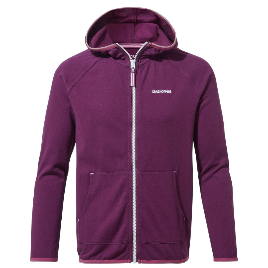 Kids Craghoppers Long Sleeve | Kid'S Nosilife Symmons Hooded Jacket - Blackcurrant