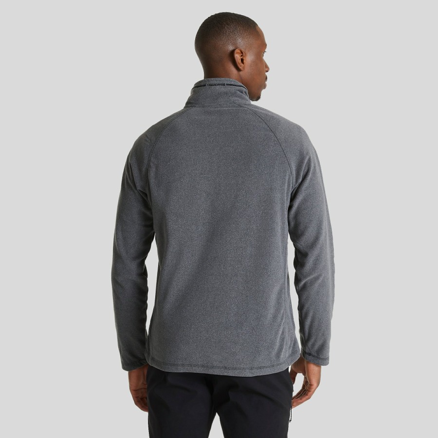 Mens Craghoppers Half Zip Fleece | Men'S Corey Half Zip Fleece - Black Pepper Marl