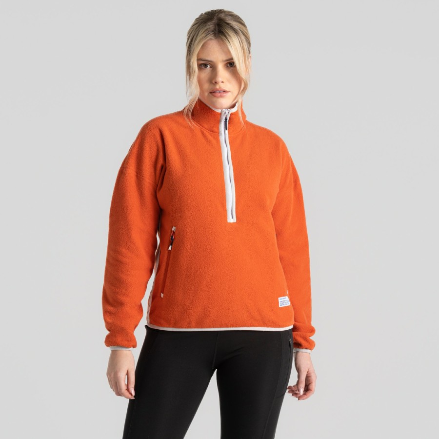 Womens Craghoppers Half Zip Fleece | Women'S Co2 Renu Half Zip Fleece - Sedona