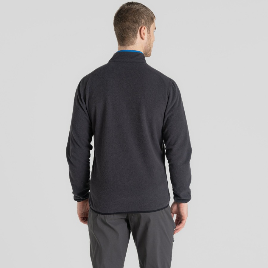 Mens Craghoppers Full Zip Fleece | Men'S Co2 Renu Full Zip Fleece - Black Pepper