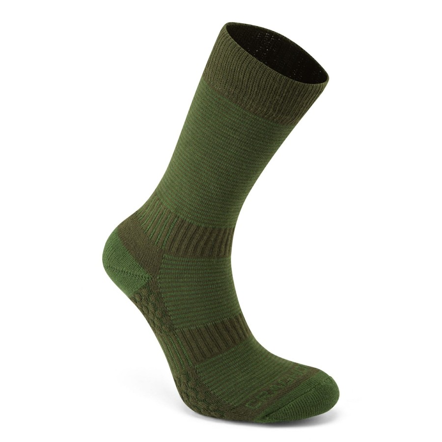 Mens Craghoppers Socks | Men'S Heat Regulating Travel Sock - Spiced Lime / Dark Khaki