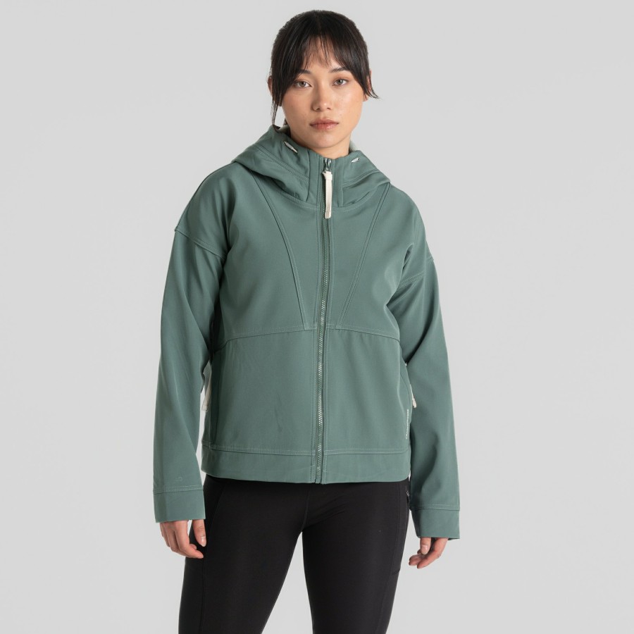 Womens Craghoppers Softshell Jackets | Women'S Tyra Softshell Hooded Jacket - Frosted Pine