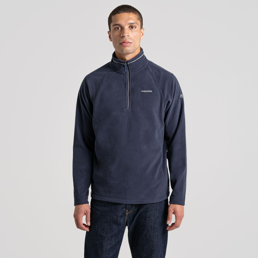 Mens Craghoppers Half Zip Fleece | Men'S Corey Half Zip Fleece - Dark Navy / Blue Navy Marl