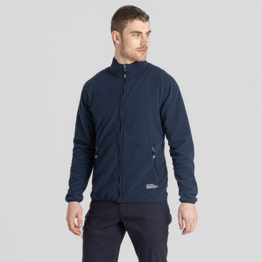 Mens Craghoppers Full Zip Fleece | Men'S Co2 Renu Full Zip Fleece - Blue Navy