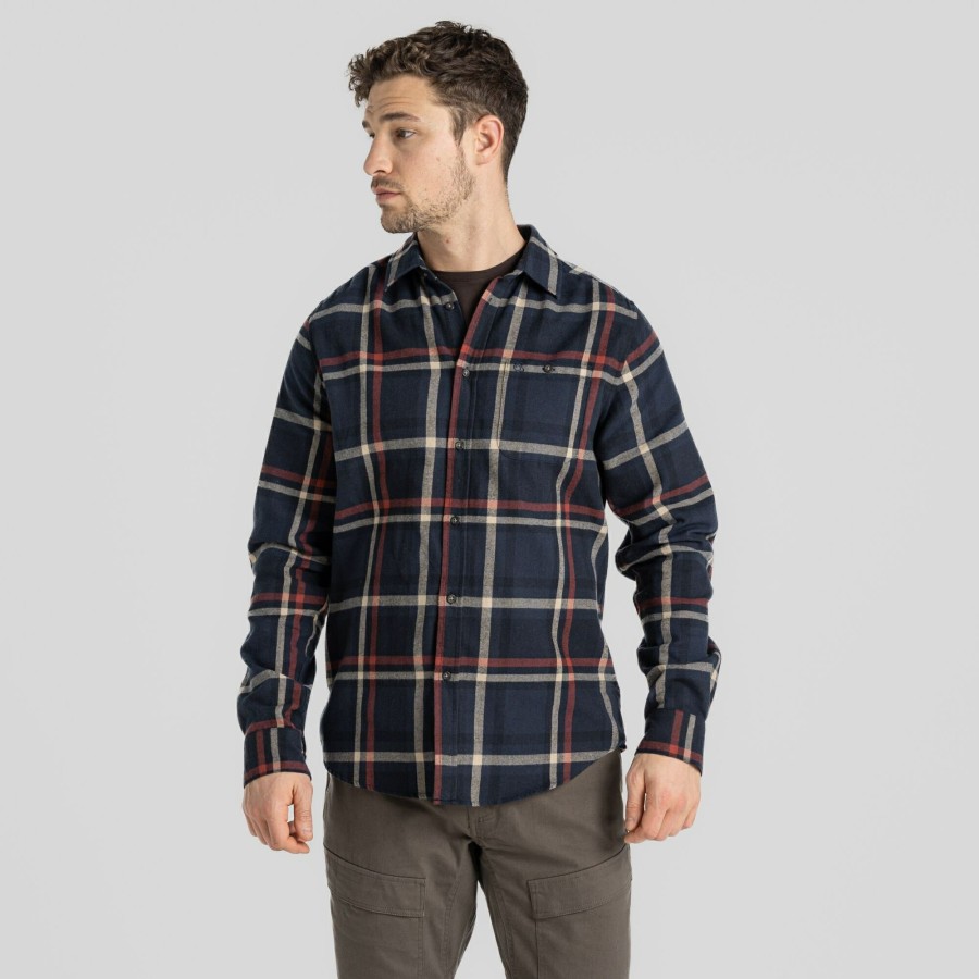 Mens Craghoppers Long Sleeve | Men'S Wald Long Sleeved Shirt - Blue Navy Check