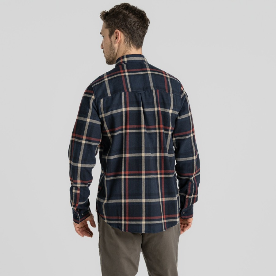 Mens Craghoppers Long Sleeve | Men'S Wald Long Sleeved Shirt - Blue Navy Check