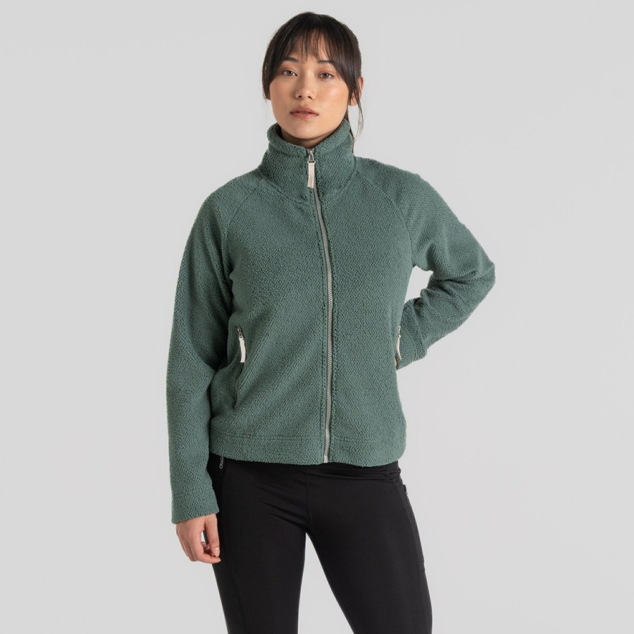 Womens Craghoppers Full Zip Fleece | Women'S Raya Full Zip Fleece - Frosted Pine