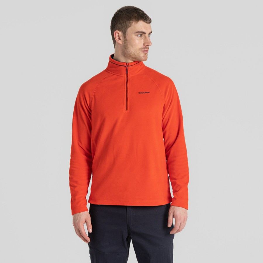 Mens Craghoppers Half Zip Fleece | Men'S Corey Half Zip Fleece - Macaw Red