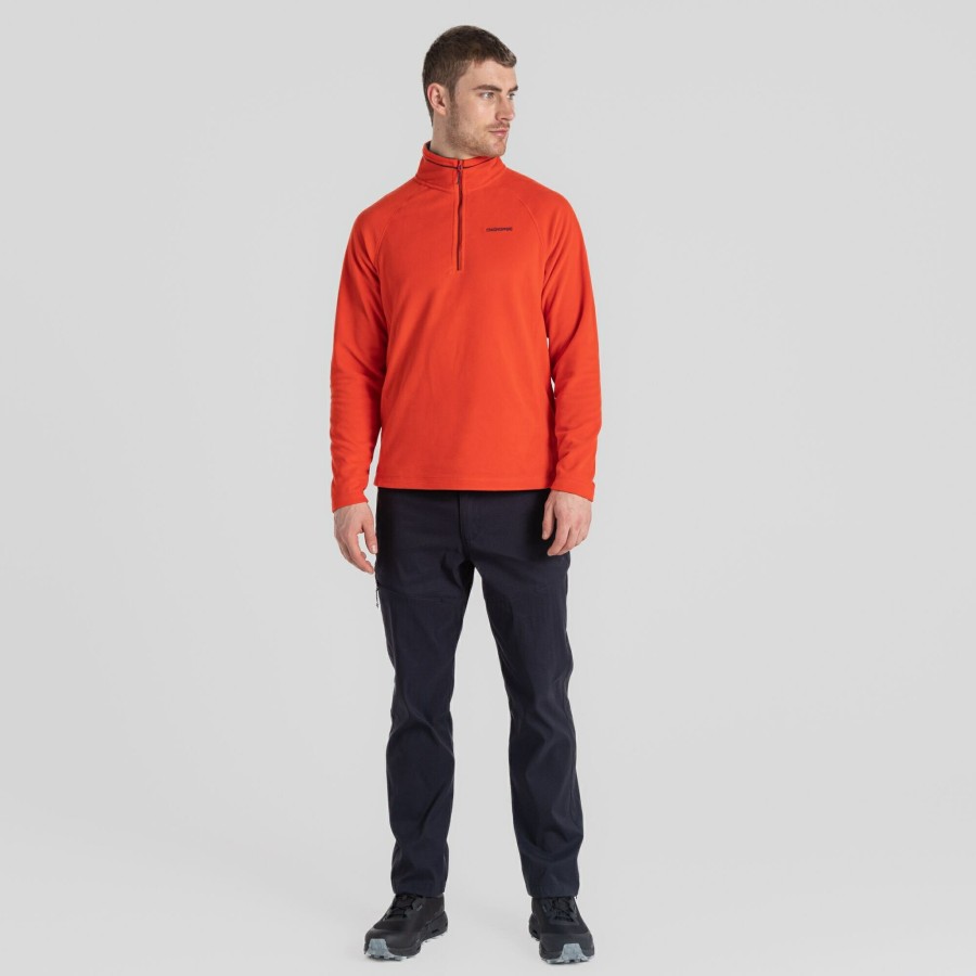 Mens Craghoppers Half Zip Fleece | Men'S Corey Half Zip Fleece - Macaw Red