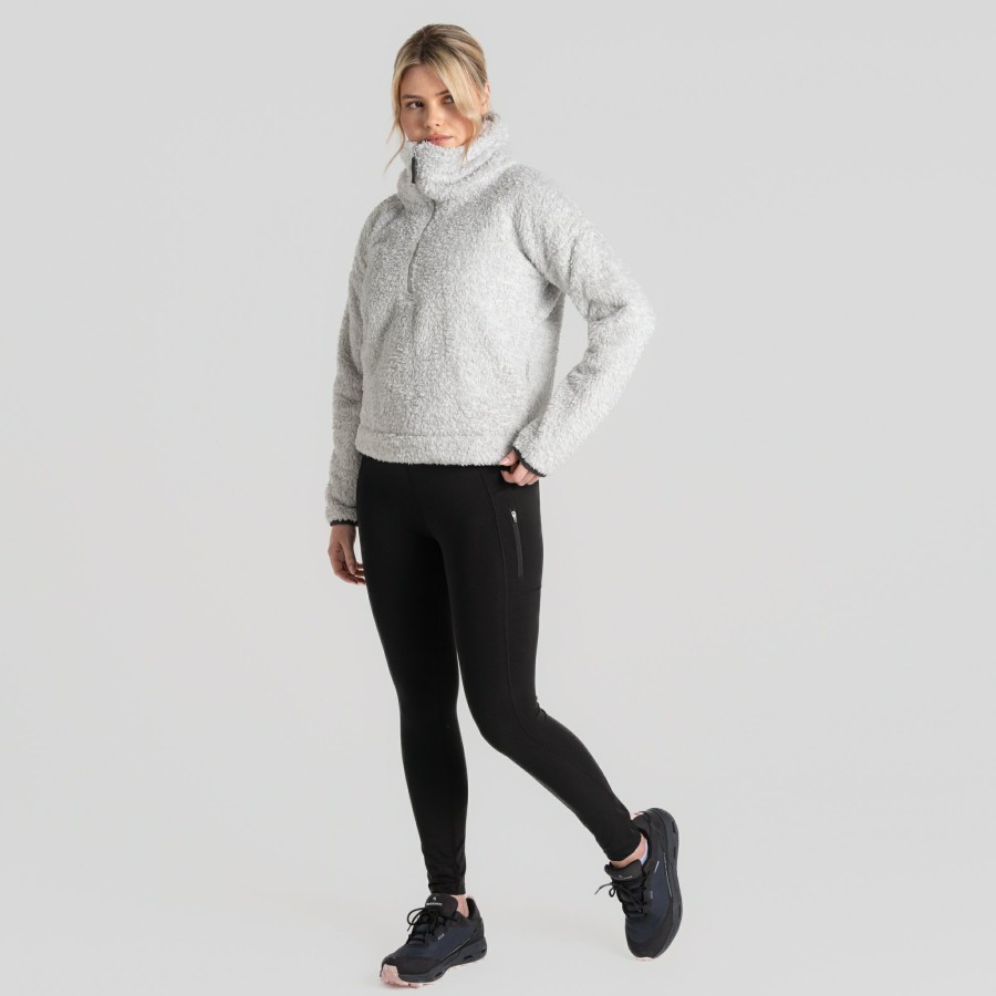 Womens Craghoppers Half Zip Fleece | Women'S Bronagh Half Zip Fleece - Light Grey Marl