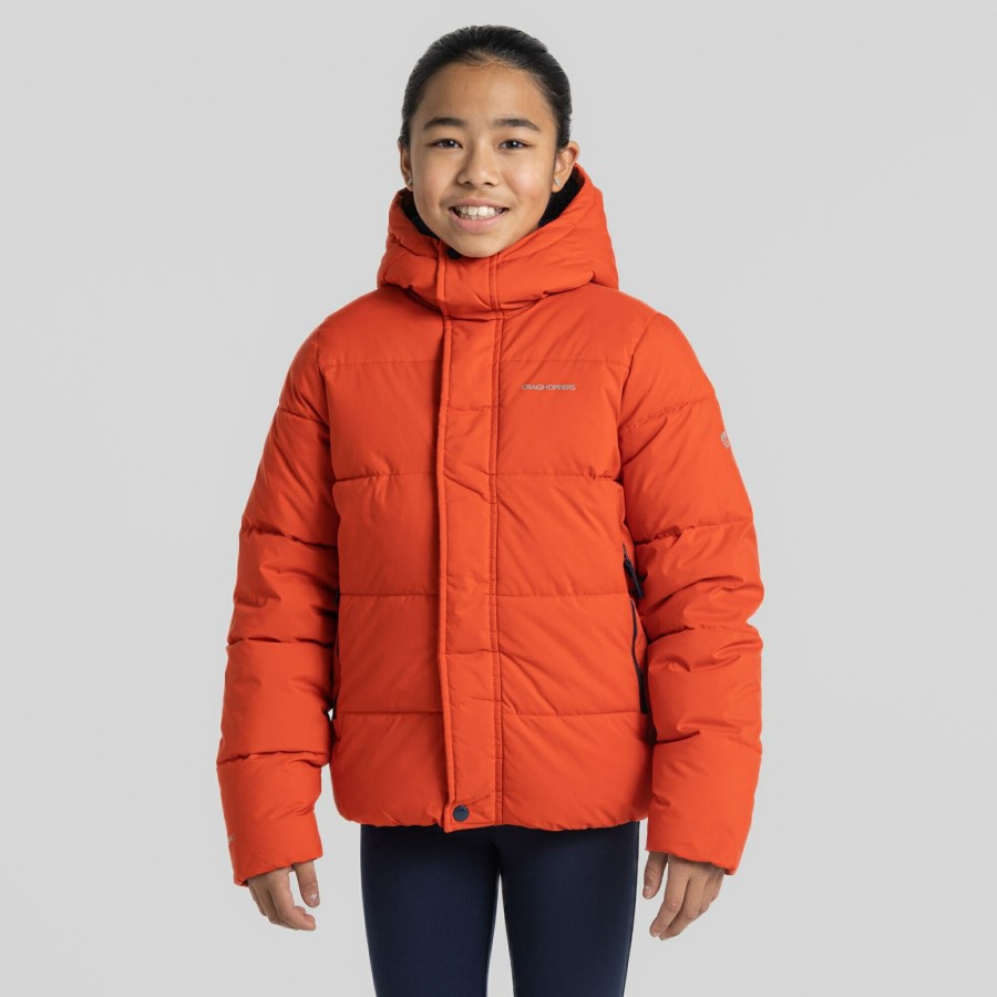 Kids Craghoppers Insulated Jackets | Kid'S Brandon Hooded Jacket - Macaw Red