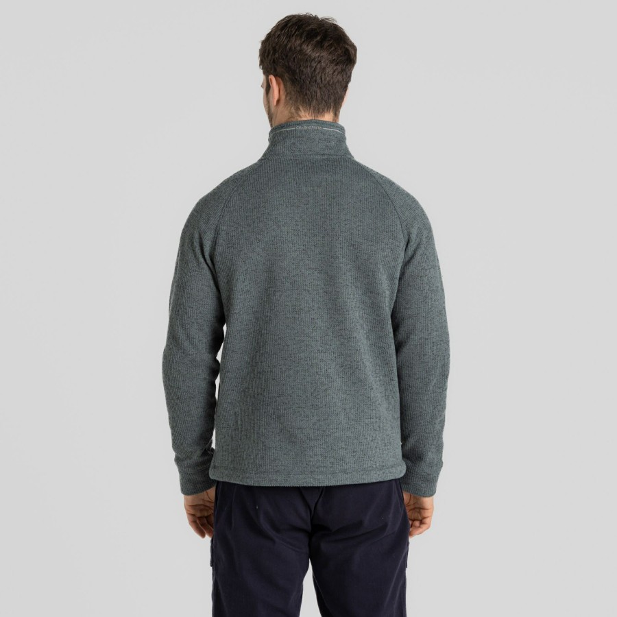 Mens Craghoppers Half Zip Fleece | Men'S Wole Half Zip Fleece - Balsam Green Marl