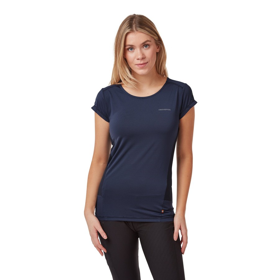 Womens Craghoppers Short Sleeve | Women'S Atmos Short Sleeved T-Shirt - Blue Navy