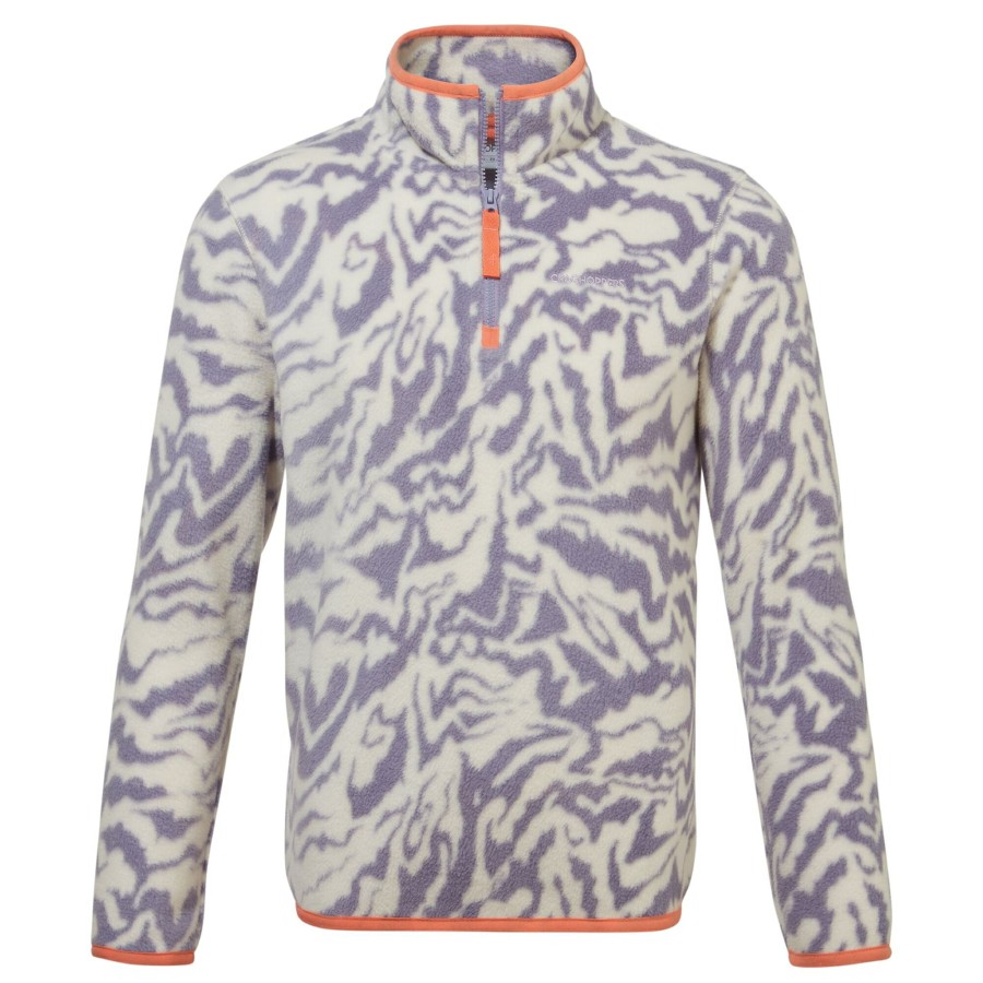 Kids Craghoppers Half Zip Fleece | Kid'S Kana Half Zip Fleece - Purple Haze Print