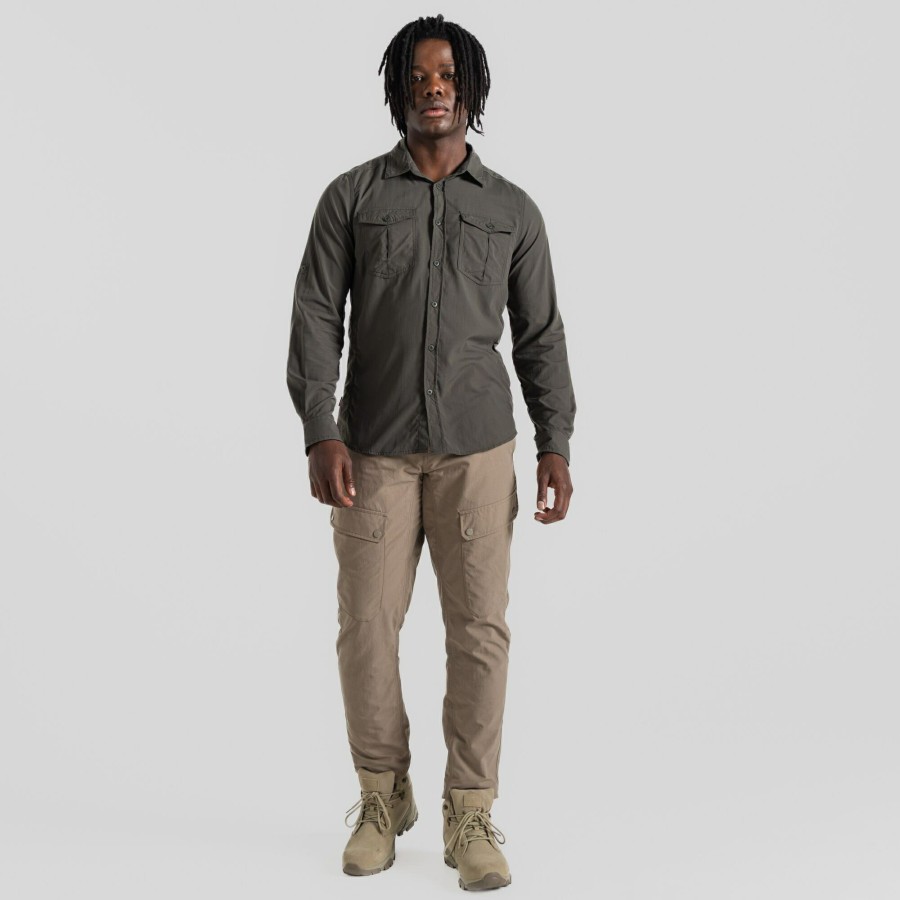 Mens Craghoppers Long Sleeve | Men'S Nosilife Eiger Long Sleeved Shirt - Woodland Green