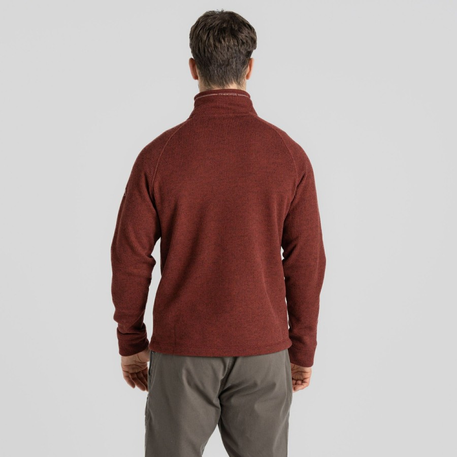 Mens Craghoppers Half Zip Fleece | Men'S Wole Half Zip Fleece - Mahogany Marl