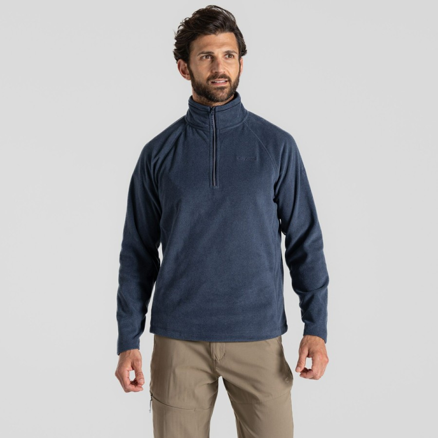 Mens Craghoppers Half Zip Fleece | Men'S Corey Half Zip Fleece - Blue Navy Marl