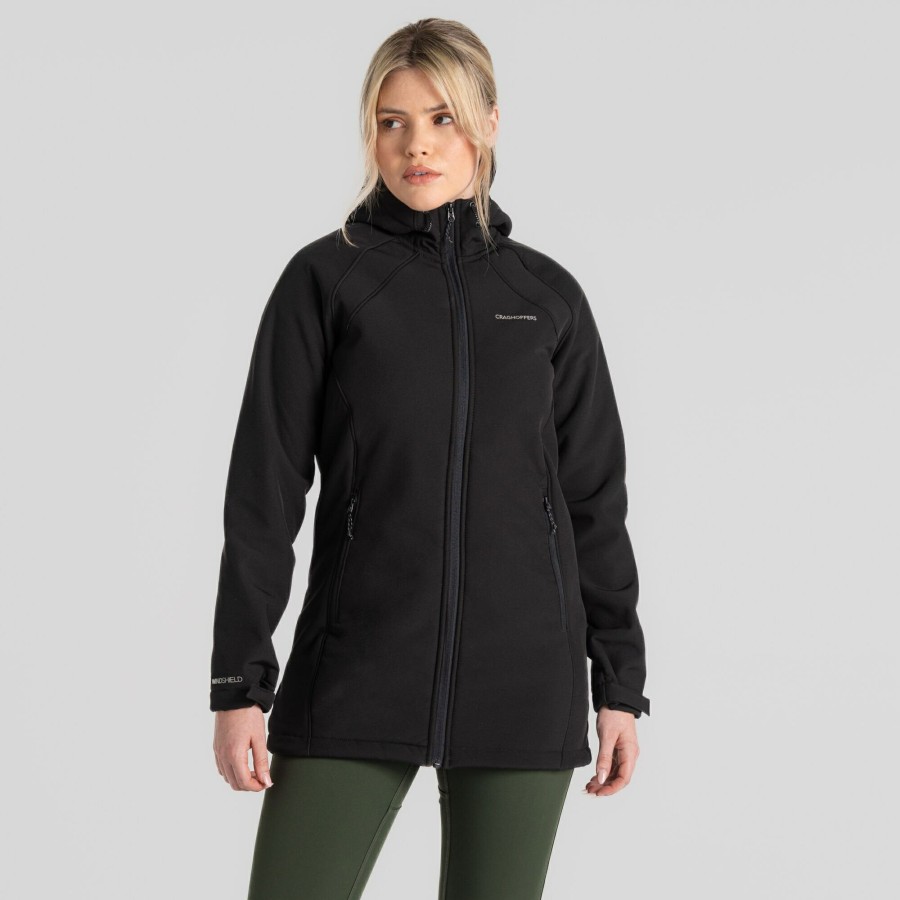 Womens Craghoppers Softshell Jackets | Women'S Gwen Hooded Jacket - Black