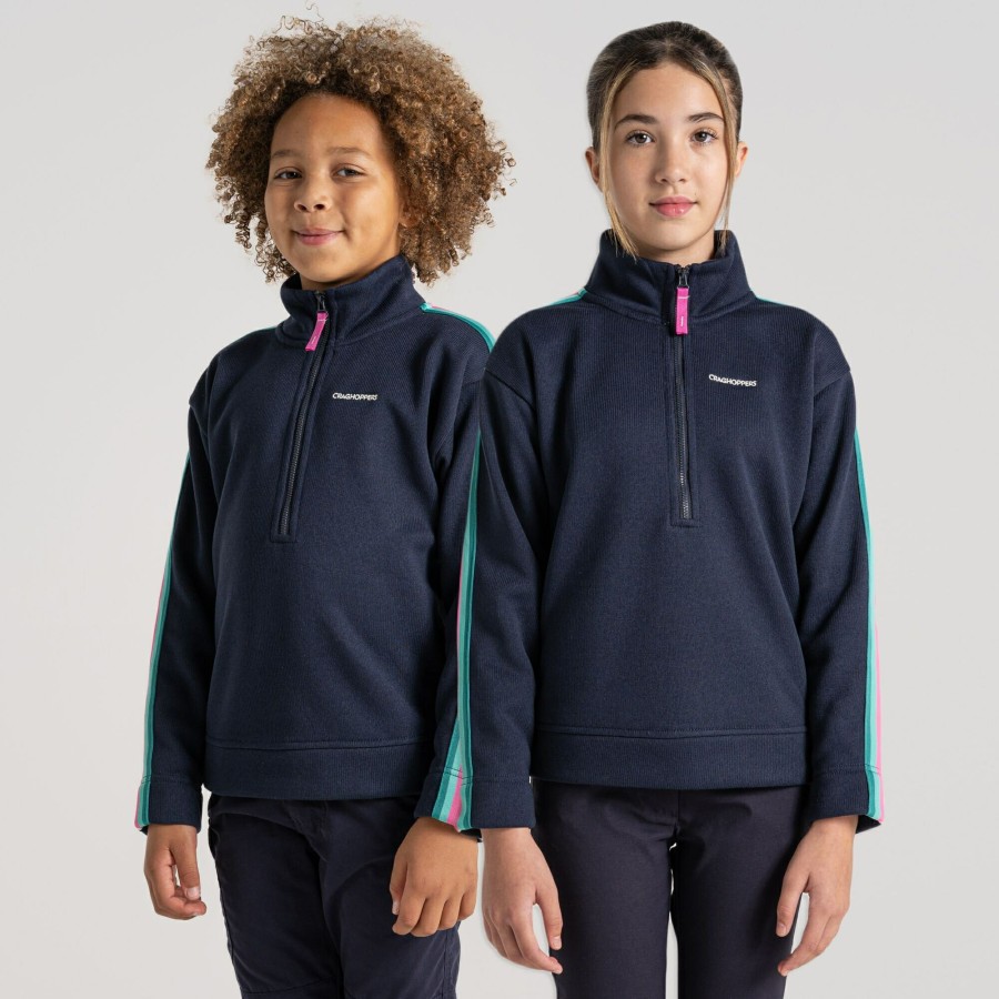 Kids Craghoppers Half Zip Fleece | Kid'S Rey Half Zip Fleece - Blue Navy