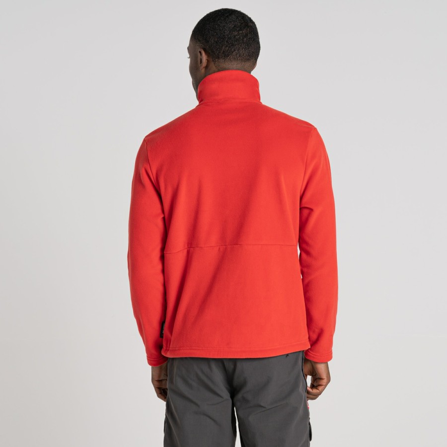 Mens Craghoppers Half Zip Fleece | Men'S Polartec Argo Half Zip Fleece - Chili Red / Dark Aegean Blue