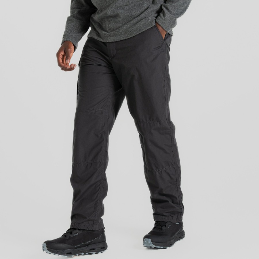 Mens Craghoppers Walking Trousers | Men'S Kiwi Winter Lined Trousers - Black Pepper