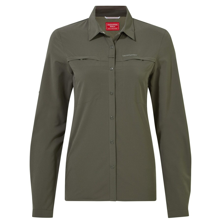 Womens Craghoppers Long Sleeve | Women'S Nosilife Pro Iv Long Sleeved Shirt - Mid Khaki