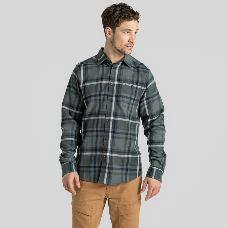 Mens Craghoppers Long Sleeve | Men'S Wald Long Sleeved Shirt - Balsam Green Check