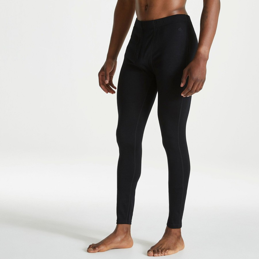 Mens Craghoppers Walking Trousers | Men'S Expert Merino Baselayer Leggings - Black