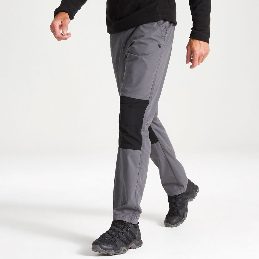 Mens Craghoppers Walking Trousers | Men'S Verve Trousers - Elephant / Black