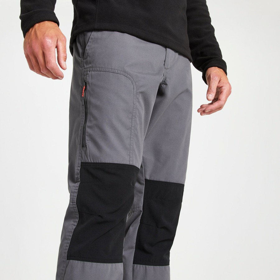 Mens Craghoppers Walking Trousers | Men'S Verve Trousers - Elephant / Black