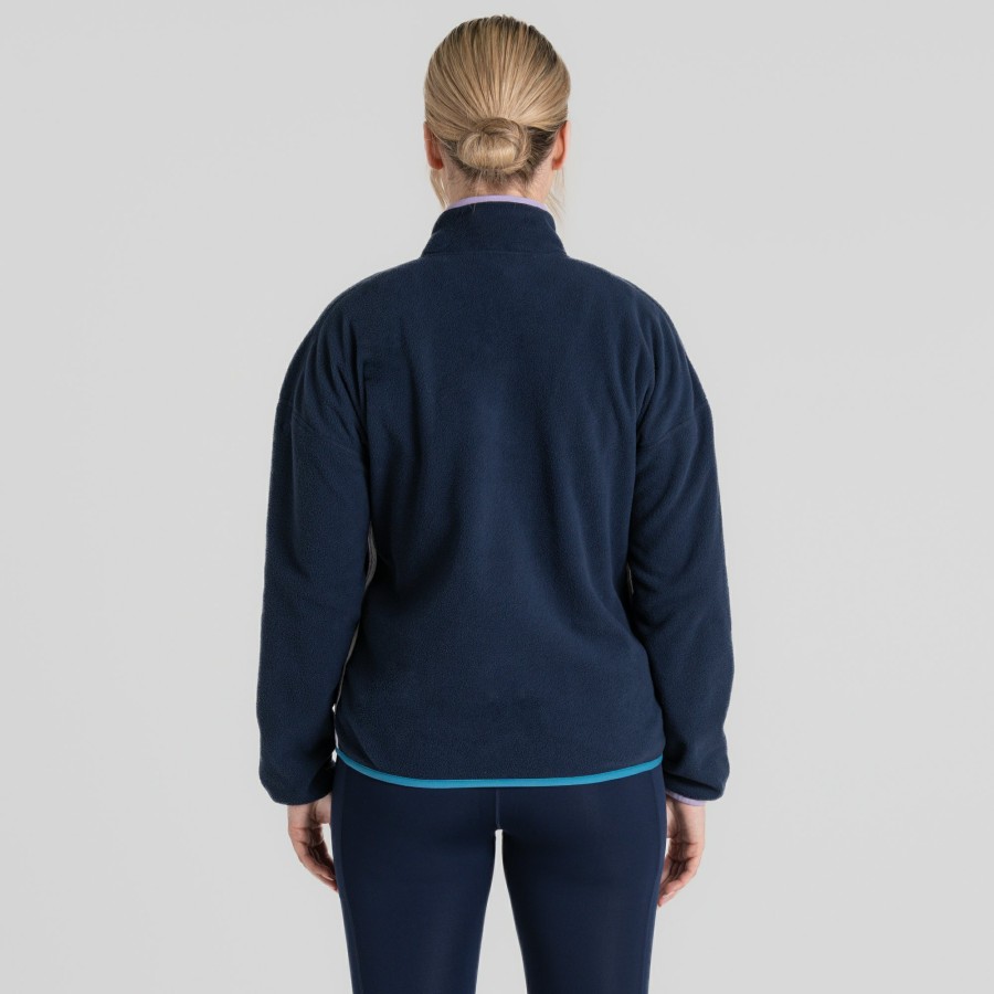 Womens Craghoppers Half Zip Fleece | Women'S Co2 Renu Half Zip Fleece - Blue Navy