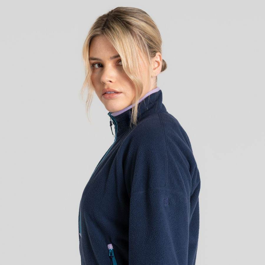 Womens Craghoppers Half Zip Fleece | Women'S Co2 Renu Half Zip Fleece - Blue Navy