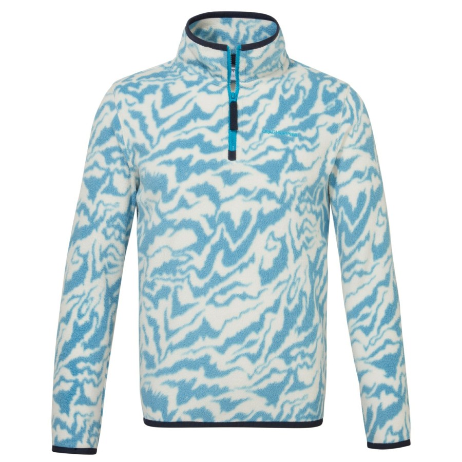 Kids Craghoppers Half Zip Fleece | Kid'S Kana Half Zip Fleece - Scuba Blue Print