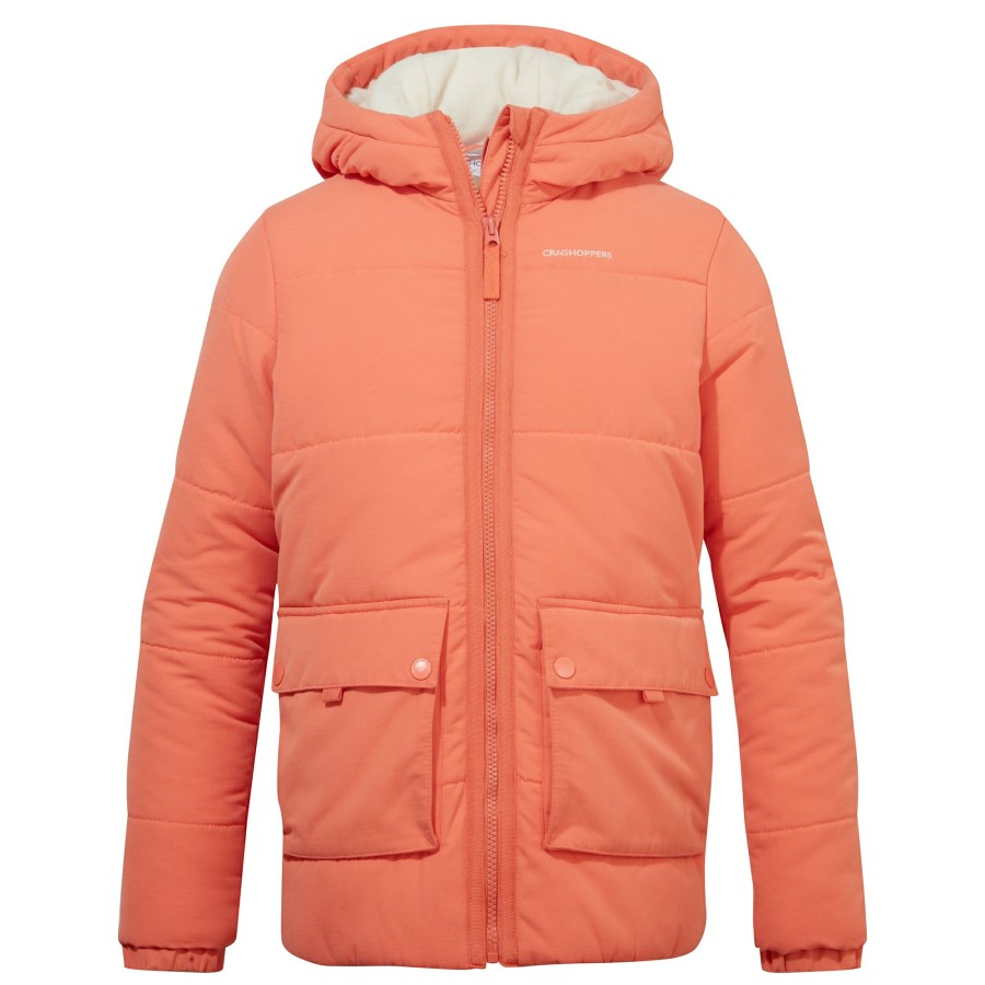 Kids Craghoppers Insulated Jackets | Kid'S Sara Insulated Hooded Jacket - Fusion Coral