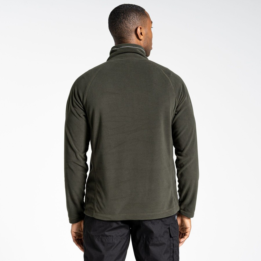 Mens Craghoppers Half Zip Fleece | Expert Corey 200 Fleece Half Zip Fleece - Dark Cedar Green