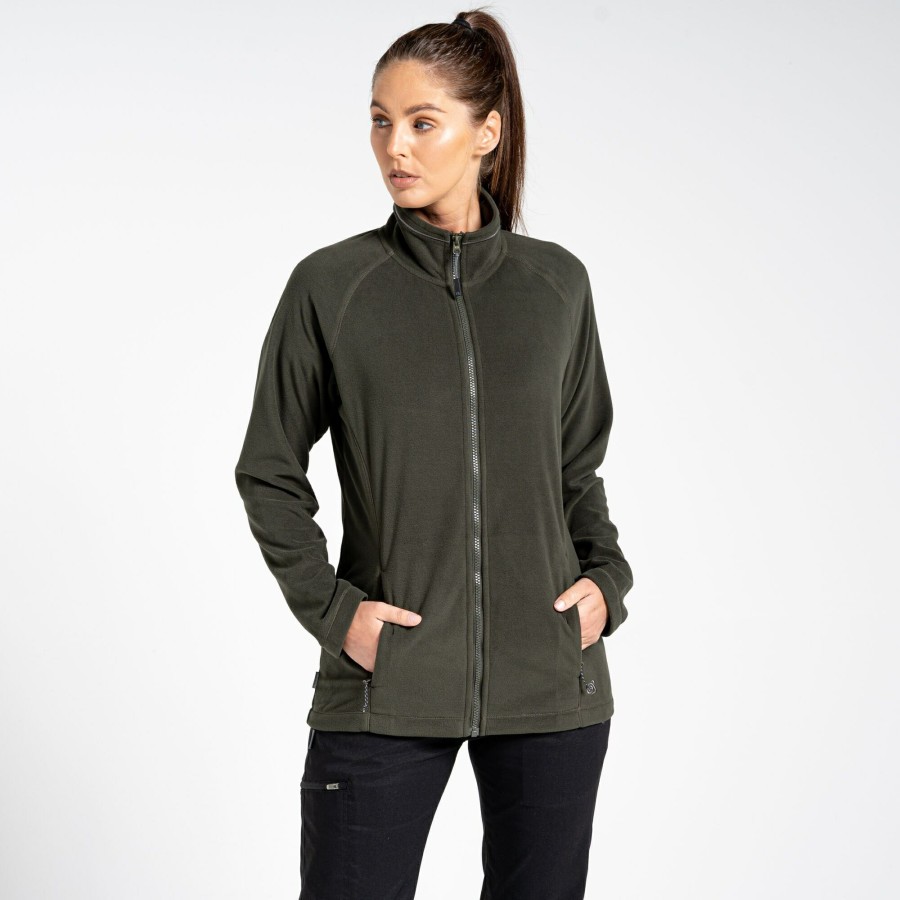 Womens Craghoppers Full Zip Fleece | Women'S Expert Miska 200 Fleece Jacket - Dark Cedar Green