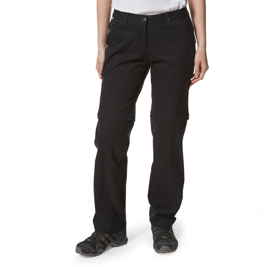 Womens Craghoppers Zip Off Trousers | Kiwi Pro Ii Convertible Trousers - Black