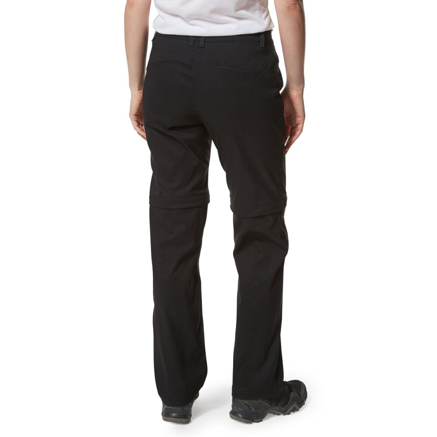 Womens Craghoppers Zip Off Trousers | Kiwi Pro Ii Convertible Trousers - Black