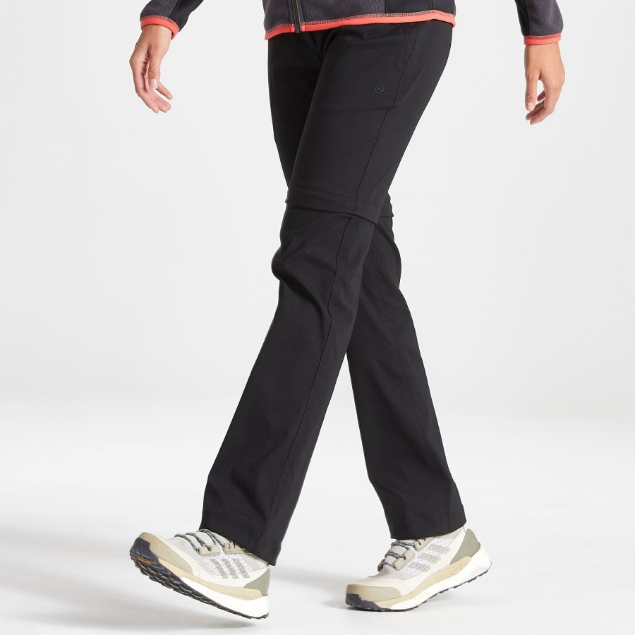 Womens Craghoppers Walking Trousers | Women'S Kiwi Pro Ii Convertible Trousers - Black