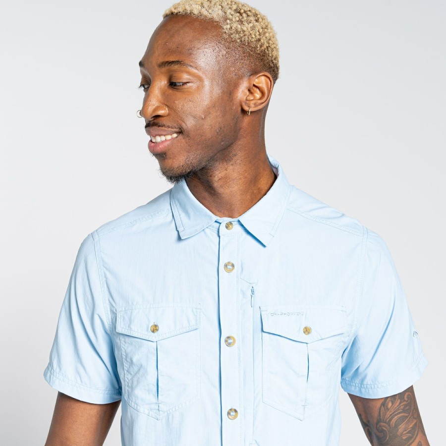 Mens Craghoppers Short Sleeve | Men'S Nosilife Adventure Ii Short Sleeved Shirt - Harbour Blue