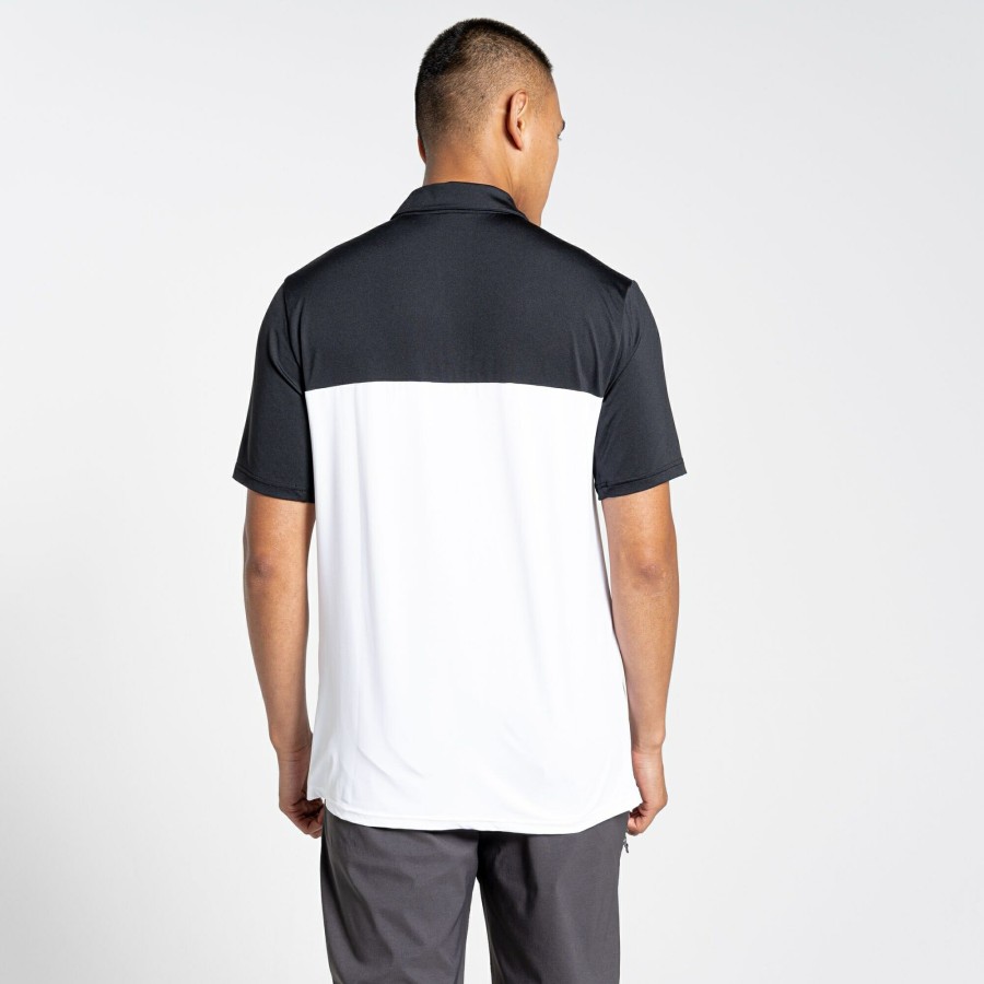 Mens Craghoppers Short Sleeve | Men'S Nosilife Pro Short Sleeved Polo - Black / Optic White