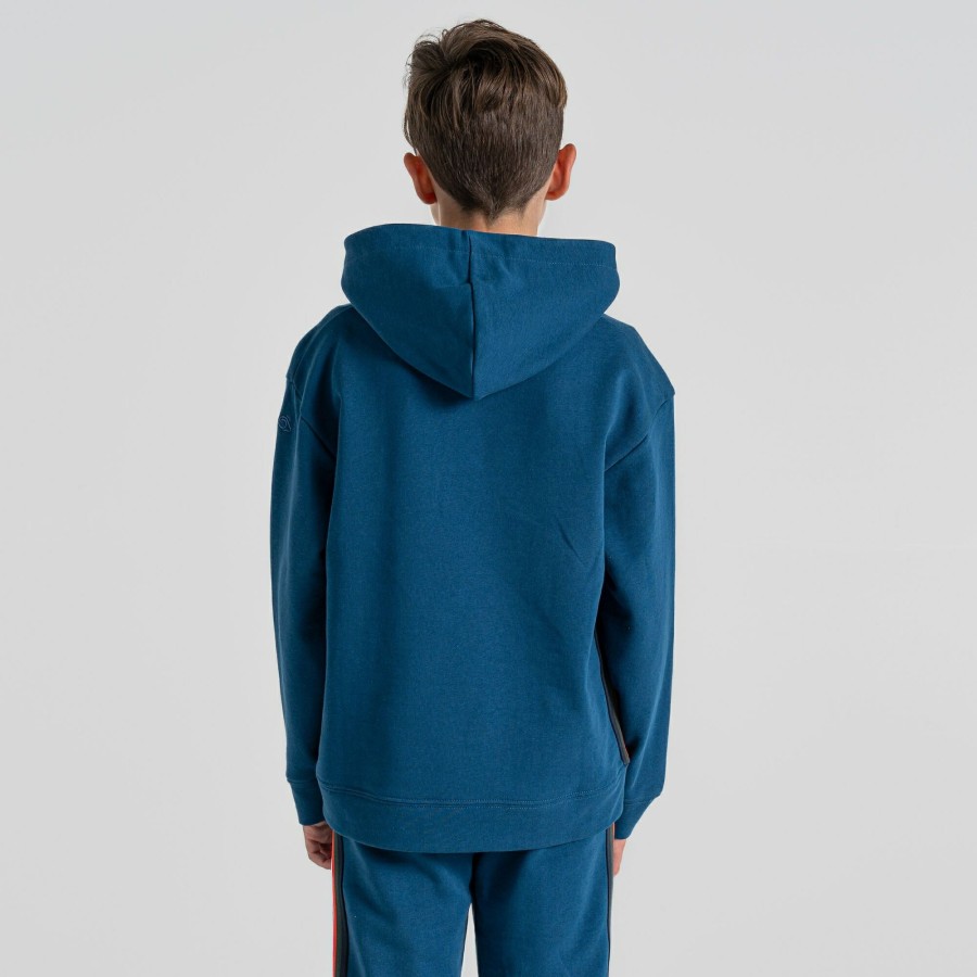 Kids Craghoppers Long Sleeve | Kid'S Nosilife Baylor Hooded Top - Poseidon Blue